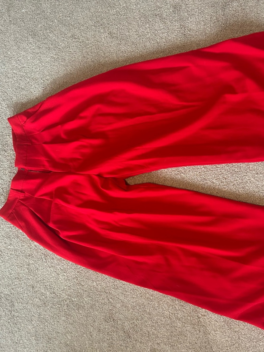 Maeve Bright Red Wide-Leg High-Rise Pants